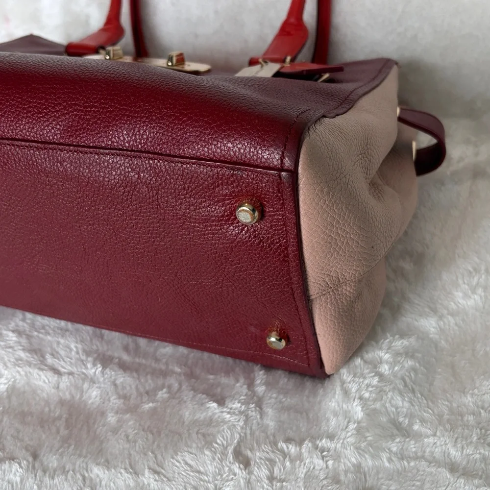 Coach Swagger Carryall Colorblock Pebbled Leather Satchel Bag